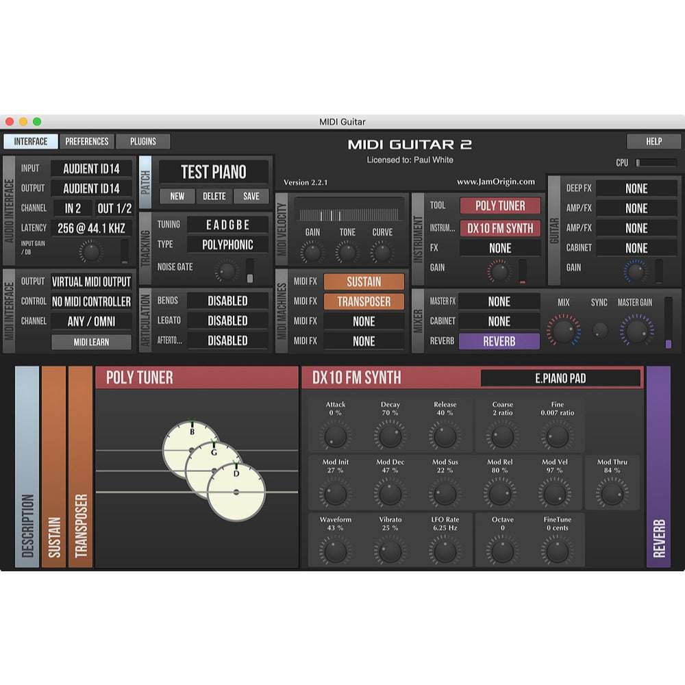 MIDI Guitar 2 Jam Origin Full Version for MAC/WIN