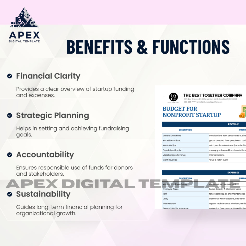 Format Anggaran Nonprofit Startup | Panduan Perencanaan Keuangan Profesional