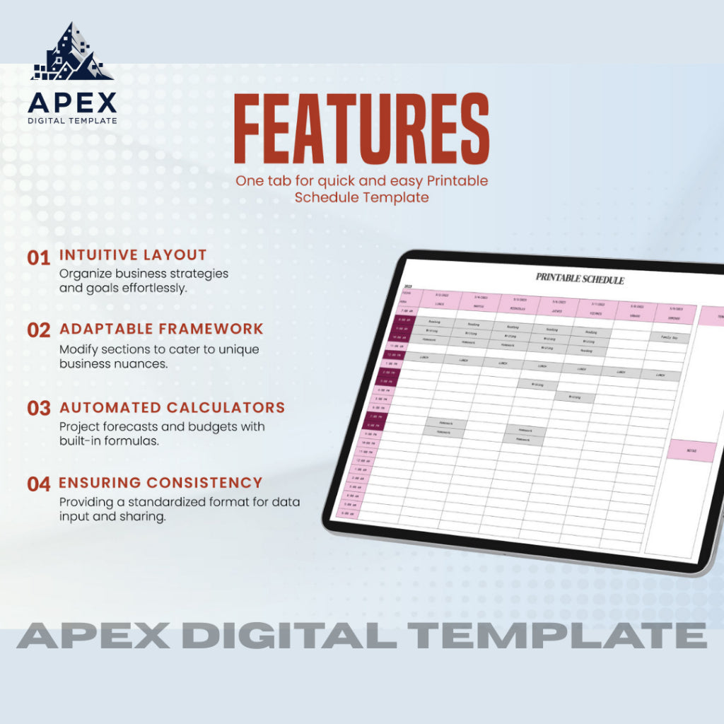 Template Jadwal Harian & Planner | Format Excel & Spreadsheet | Editable & Printable