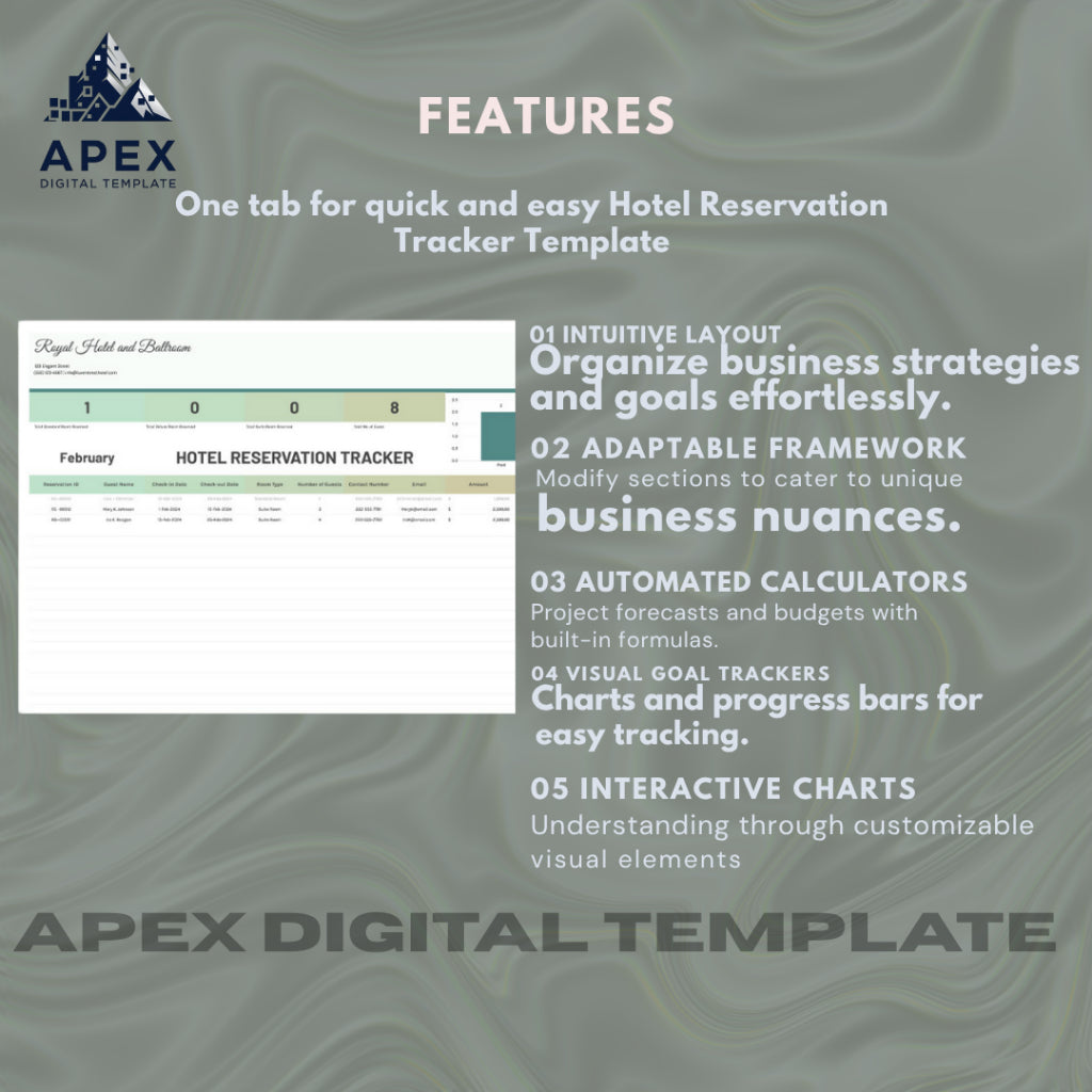 Template Pelacak Reservasi Hotel | Pengelolaan Pemesanan & Tamu Mudah