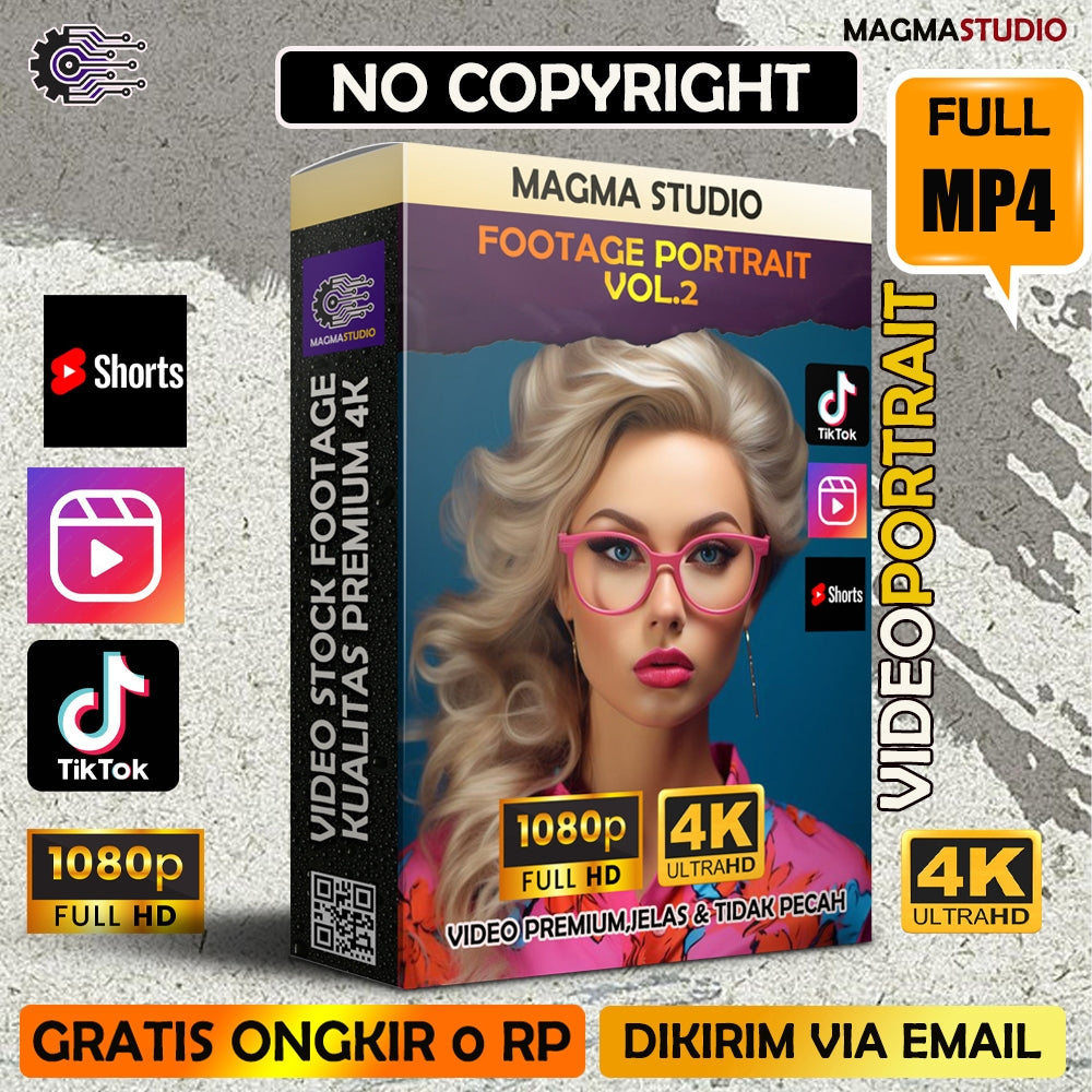 (VOL 2) 1000++ (4K) Video Footage VERTIKAL - BAHAN YOUTUBE-Tikt0k