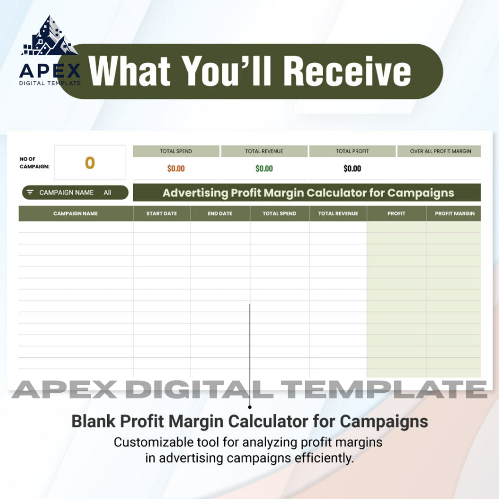 Template Kalkulator Profit Margin Iklan | Excel & Spreadsheet | Editable