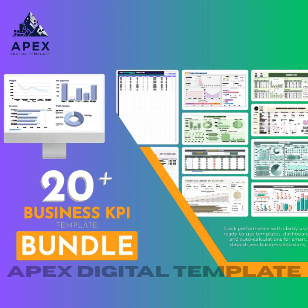 20+ Template KPI Bisnis Excel & Spreadsheet | Laporan Kinerja, Analisis, Dashboard Bundle