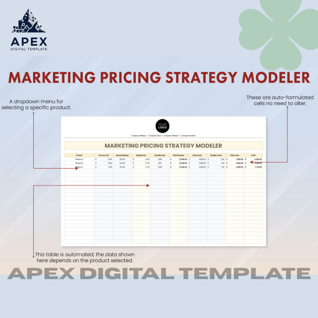 Template Panduan Strategi Penentuan Harga Pemasaran | Model Perhitungan & Analisis Bisnis