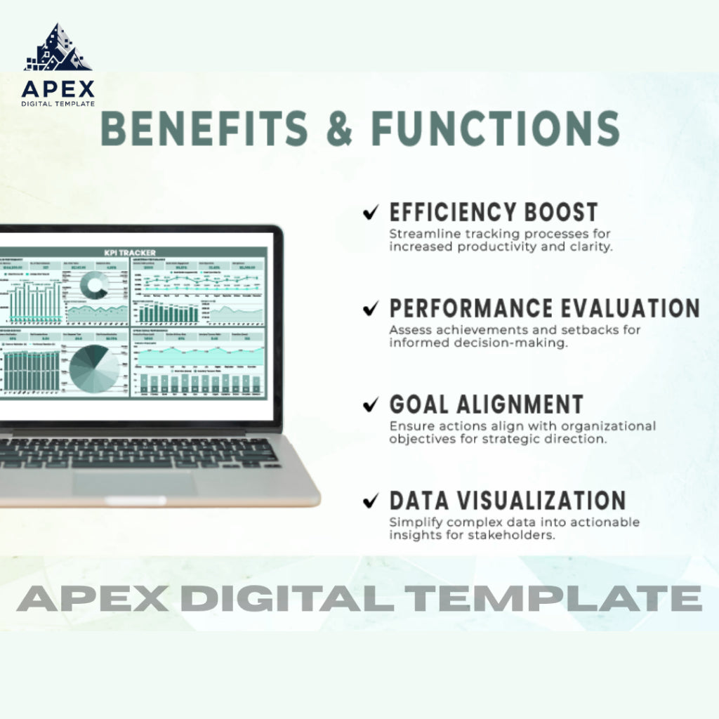 Template Pelacak KPI Excel & Spreadsheet | Pemantauan Target & Kinerja | Editable & Printable