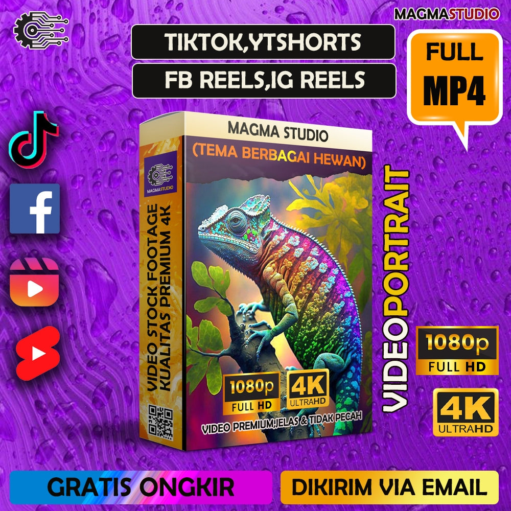 1000++ (4K) Footage Portrait TEMA ANEKA HEWAN - BAHAN YOUTUBE-Tikt0k