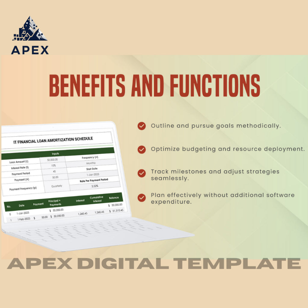 Template Panduan Jadwal Pembayaran Pinjaman & Perencanaan Keuangan IT | Format Profesional