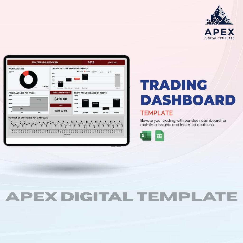 Template Dashboard Trading | Excel & Spreadsheet | Editable