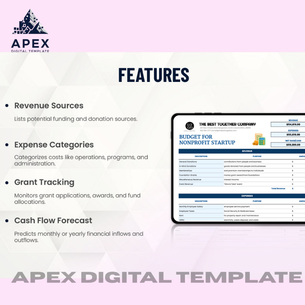 Format Anggaran Nonprofit Startup | Panduan Perencanaan Keuangan Profesional