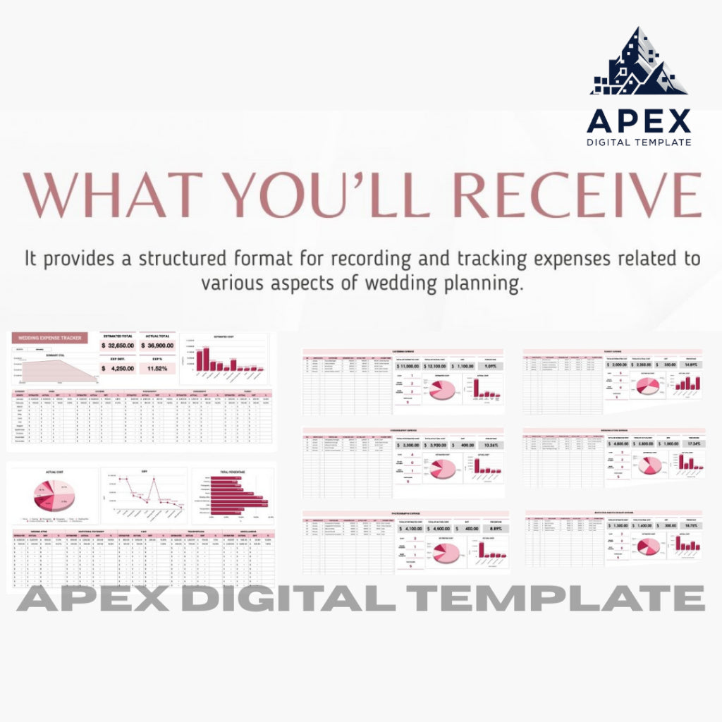 Template Wedding Expense Tracker | Excel & Spreadsheet | Editable