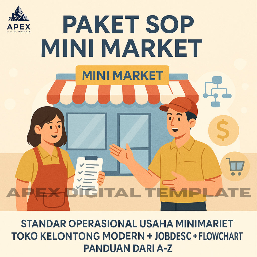 PAKET SOP TOKO / MINIMARKET MODERN | SOP WORD + FLOWCHART EXCEL + JOBDESC + BONUS