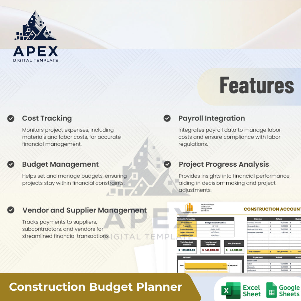 Template Akuntansi Proyek Konstruksi — Pengelolaan Keuangan & Anggaran Proyek