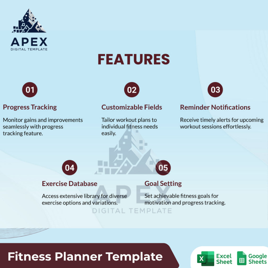 Template Jadwal Latihan Kebugaran — Lembar Rencana Olahraga & Pemantauan Progress