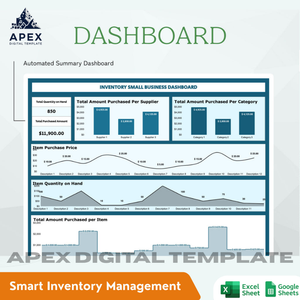 Template Inventori Usaha Kecil — Lembar Pencatatan Stok & Pemantauan Persediaan
