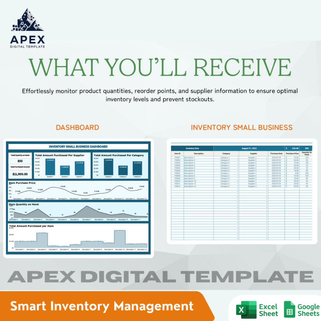Template Inventori Usaha Kecil — Lembar Pencatatan Stok & Pemantauan Persediaan
