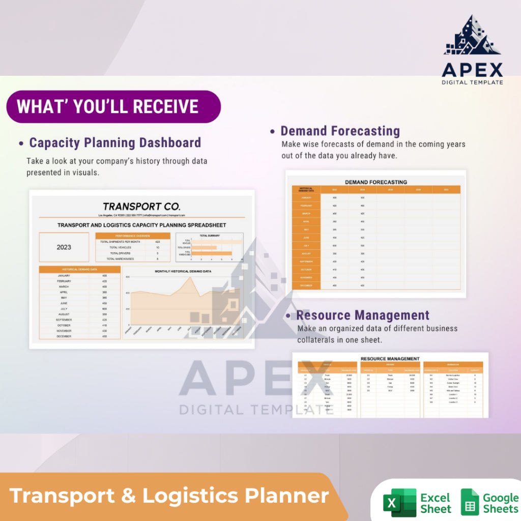 Lembar Perencanaan Kapasitas Transportasi dan Logistik Manajemen Operasional & Efisiensi Sumber Daya