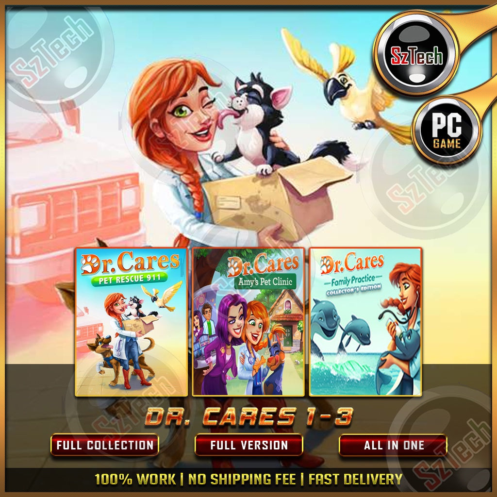 Dr. Cares - 3 IN 1 [PC GAME]  [ DIGITAL DOWNLOAD] Classic GamesTime ManagementNostalgia Game
