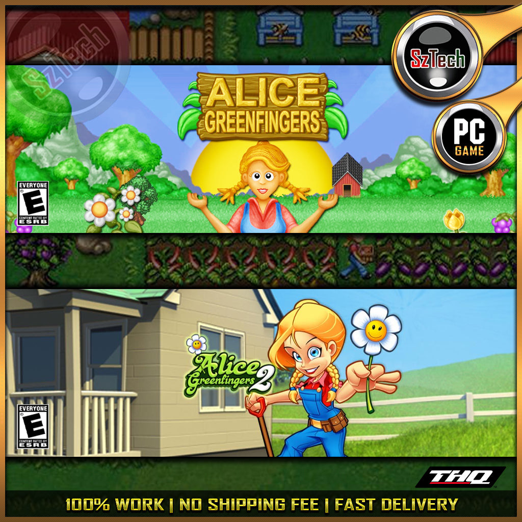 Alice Greenfingers 1 & 2 [PC GAME]  [ DIGITAL DOWNLOAD] Classic GamesTime ManagementNostalgia Game