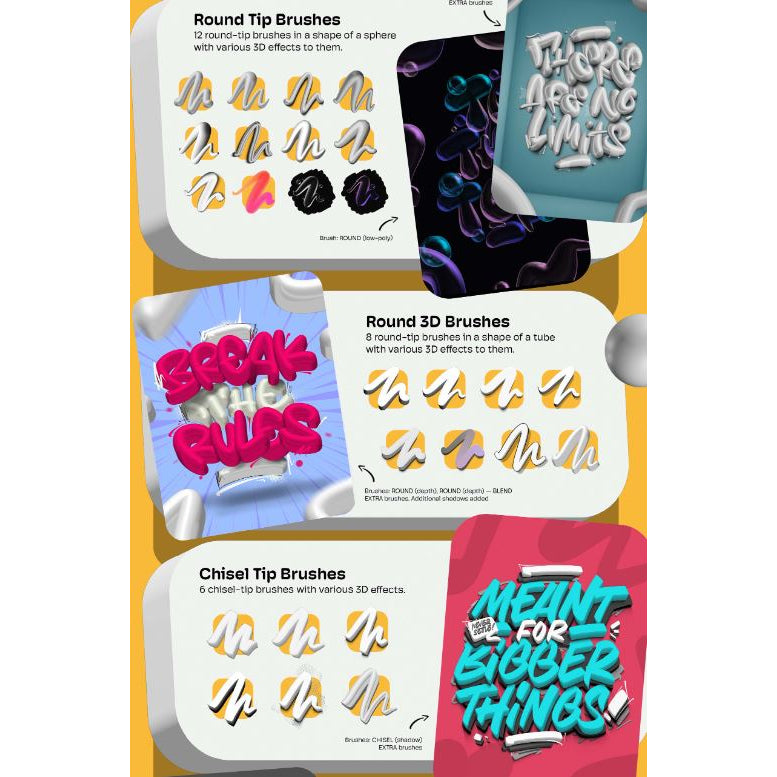 Procreate【AHL358】3D Pack - Procreate Brushes