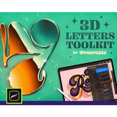 Procreate【1126】3D Letters Toolkit for Procreate_- Procreate Brushes