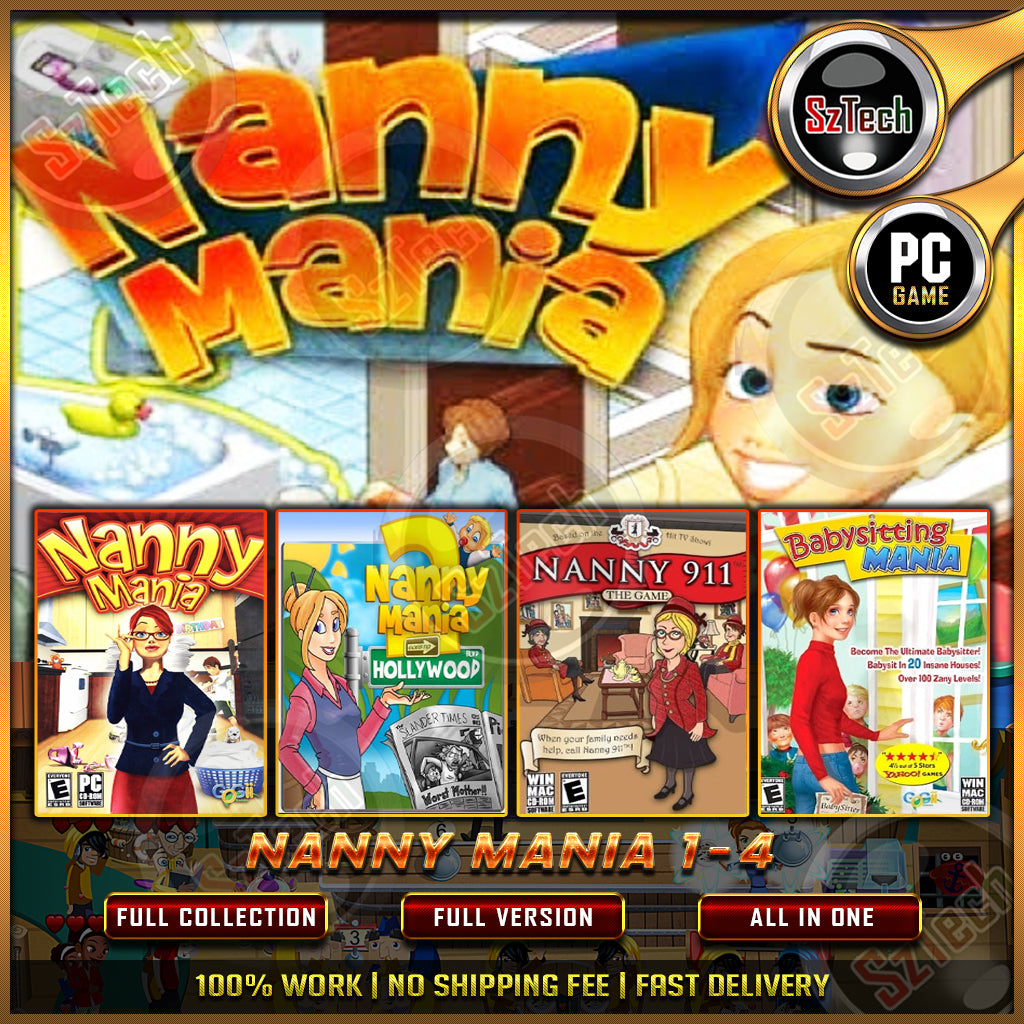 Nanny Mania 1-4 [PC GAME]  [ DIGITAL DOWNLOAD] Classic GamesTime ManagementNostalgia Game