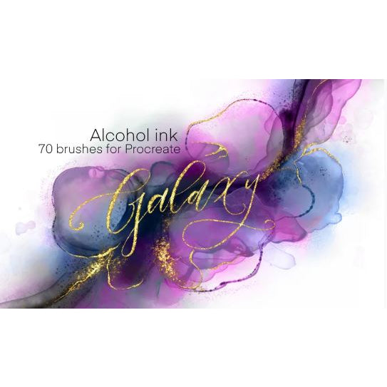 Procreate【1034】Galaxy Alcohol Ink Brushset_- Procreate Brushes