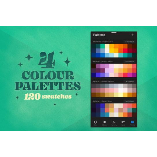 Procreate【1126】3D Letters Toolkit for Procreate_- Procreate Brushes