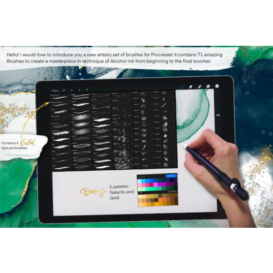 Procreate【1034】Galaxy Alcohol Ink Brushset_- Procreate Brushes