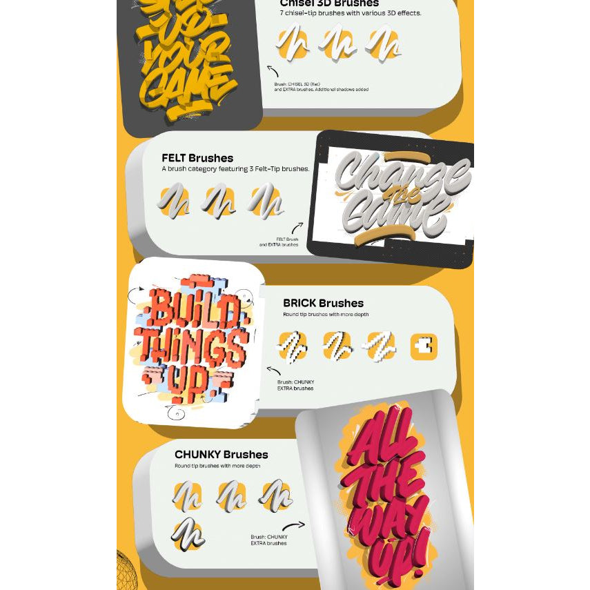 Procreate【AHL358】3D Pack - Procreate Brushes