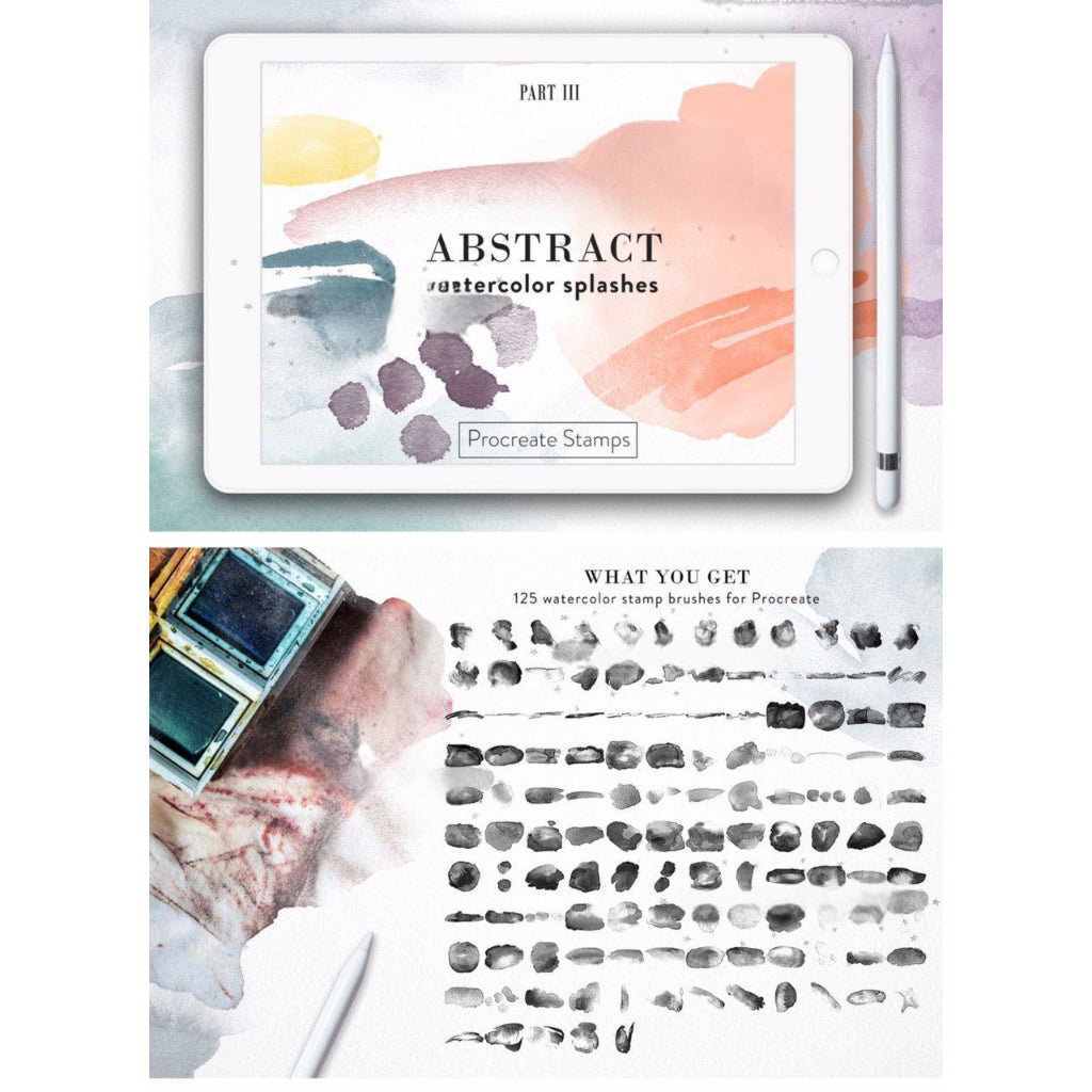 ProcreateAbstract_Watercolor_Splashes_- Procreate Brushes