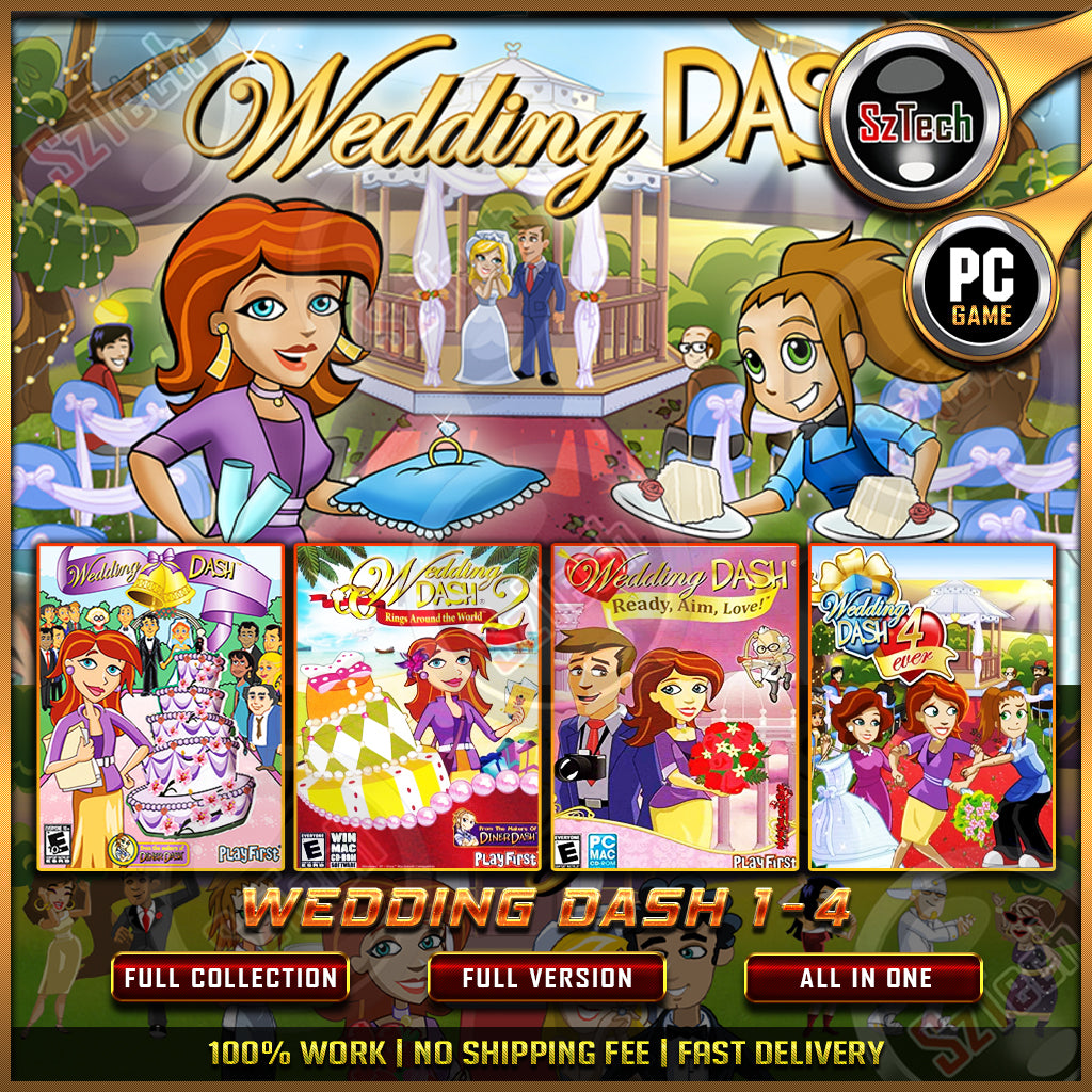 Wedding Dash 1-4 [PC GAME]  [ DIGITAL DOWNLOAD] Classic GamesTime ManagementNostalgia Game