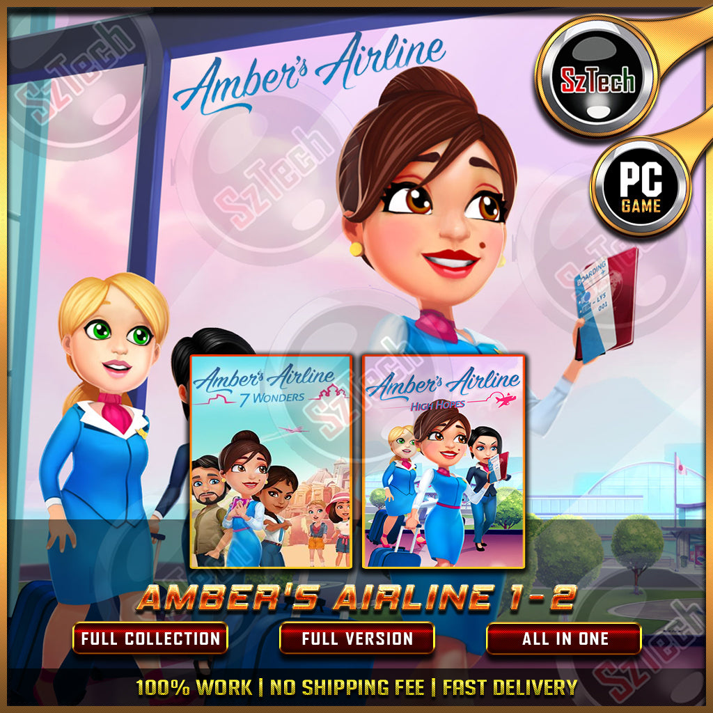 Amber's Airline - 2 IN 1 [PC GAME]  [ DIGITAL DOWNLOAD] Classic GamesTime ManagementNostalgia Game