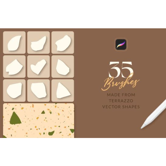 Procreate【1430】Terrazzo 水磨石碎花