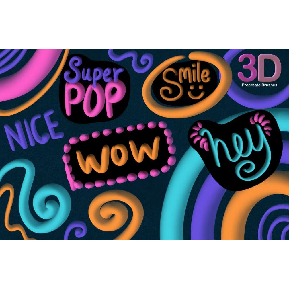 Procreate【1356】3D POP-3D圆头