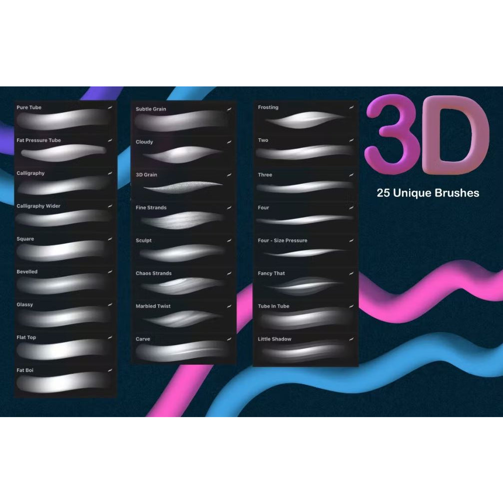 Procreate【1356】3D POP-3D圆头