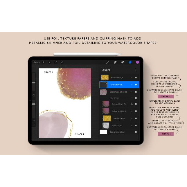 Procreate【1189】Metallic watercolor 金属水彩