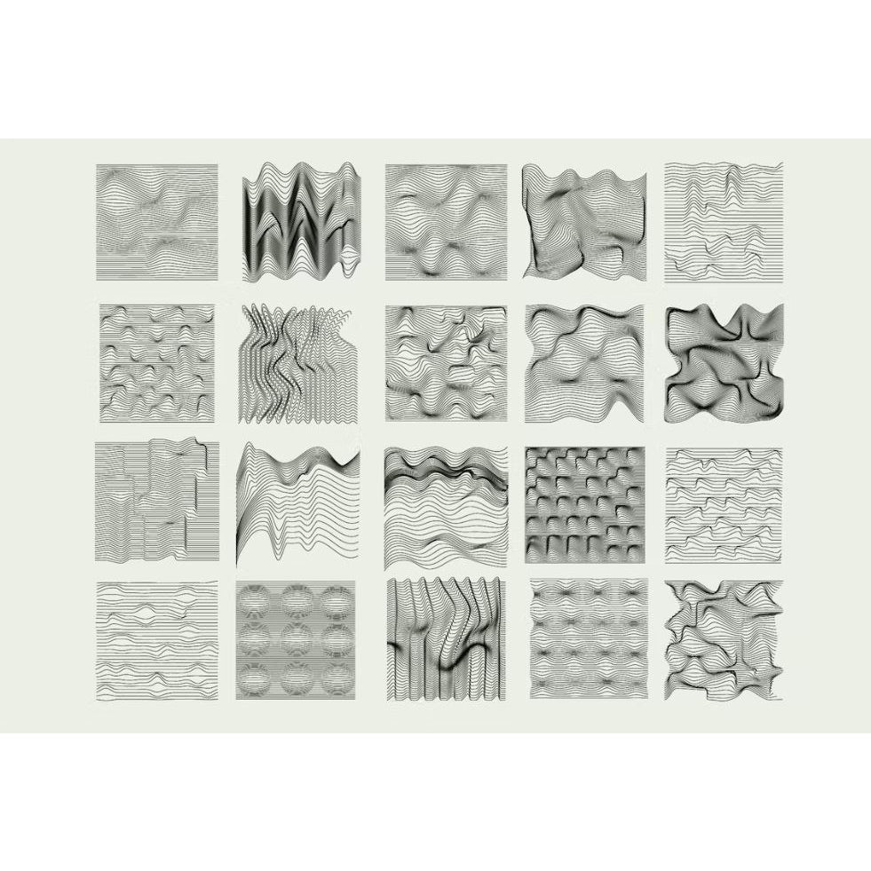 Procreate【1055】3D wave stamps 波浪线20款合集