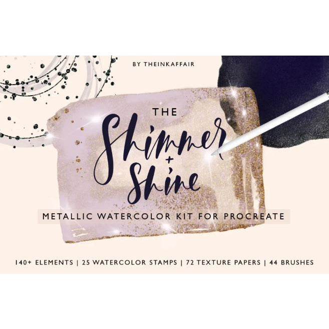 Procreate【1189】Metallic watercolor 金属水彩