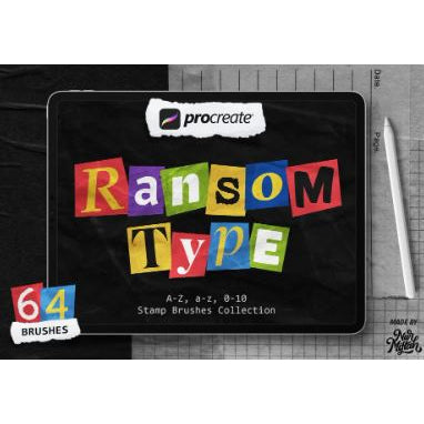 Procreate【1250】Ransom Type 赎金纸条64款合集