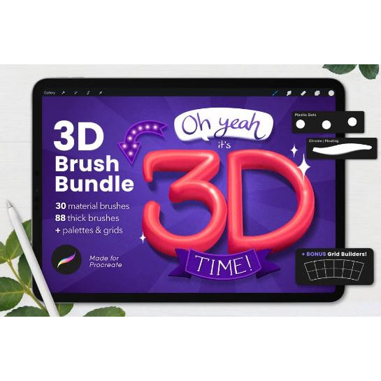 Procreate【1364】3D Brush Buddle 3D进阶Procreate