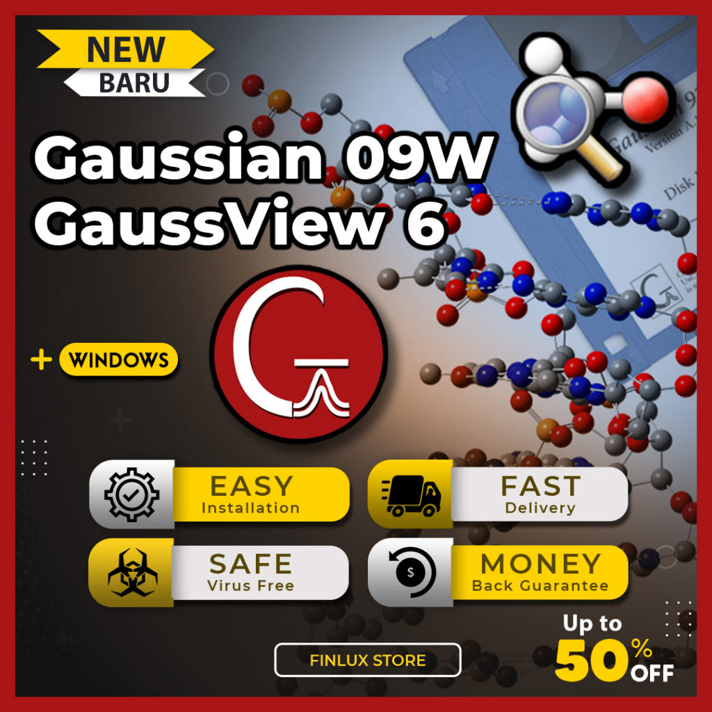 Gaussian 09W v9.5 & GaussView v6.0.16 Lifetime For Windows (64-Bit)