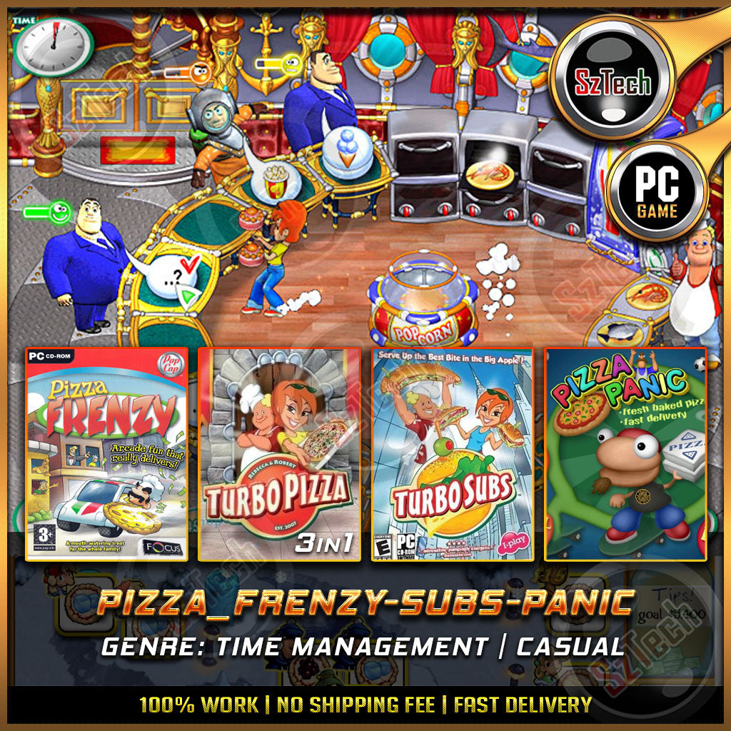 Pizza Frenzy [PC\LAPTOP GAME] DIGITAL DOWNLOADTurbo PizzaTurbo SubsPizza PanicTime Management