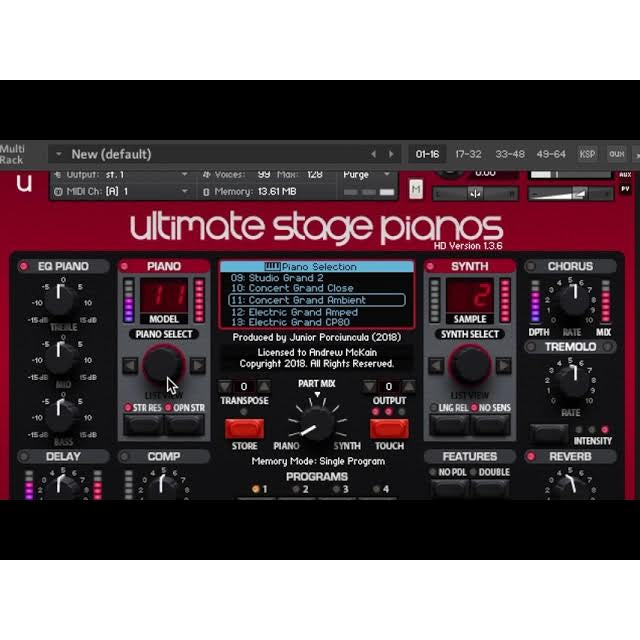 Ultimate Stage Pianos HD  Júnior Porciúncula (Win/Mac) *Kontakt Library*