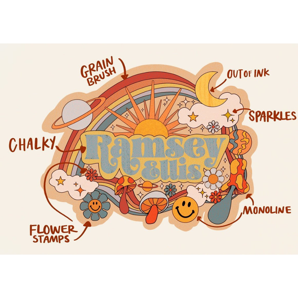 Procreate【T204】 70s Lettering Procreate Brushes