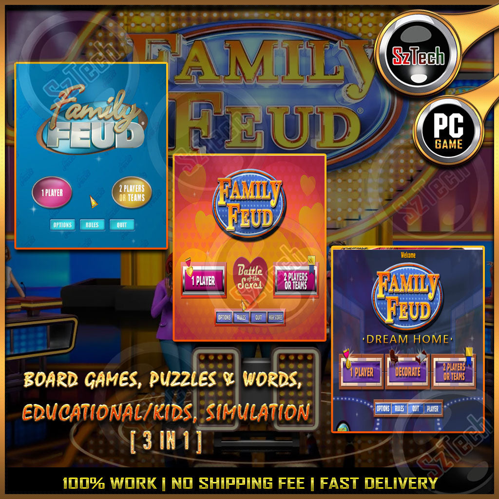 [ PC/LAPTOP GAME ][3 IN 1] Family Feud CollectionEducational GameLearning GameSimulation GameBattle of the Sexes