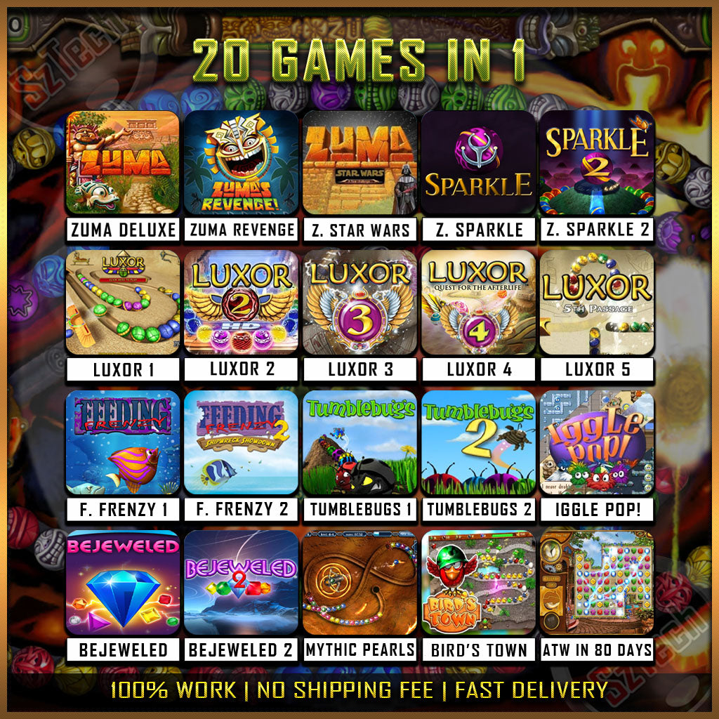 All In One Classic Games[ PC/LAPTOP GAMES] Digital DownloadDiner Dash | Zuma | Feeding Frenzy | Red Alert | NFS |