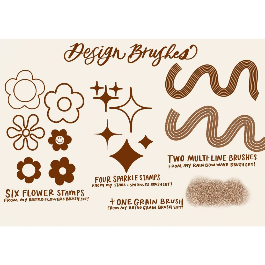 Procreate【T204】 70s Lettering Procreate Brushes