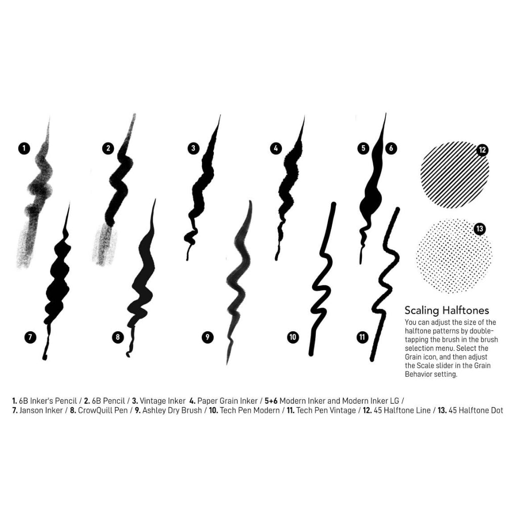 Procreate【T172】Procreate Vintage Comic Ink Brushes