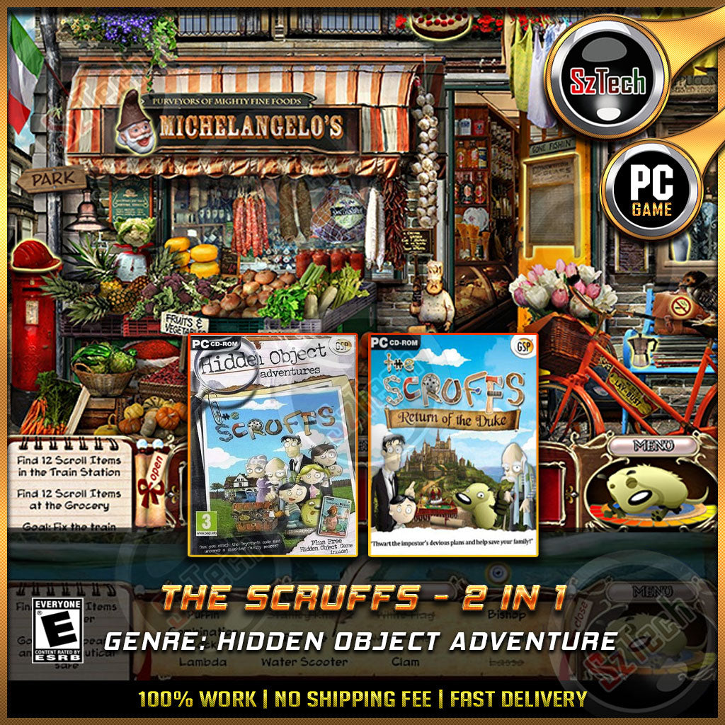 The Scruffs 1-2 [PC/LAPTOP GAME]  [ DIGITAL DOWNLOAD] Nostalgia GamesHidden ObjectThe Scruffs - Return of the Duke