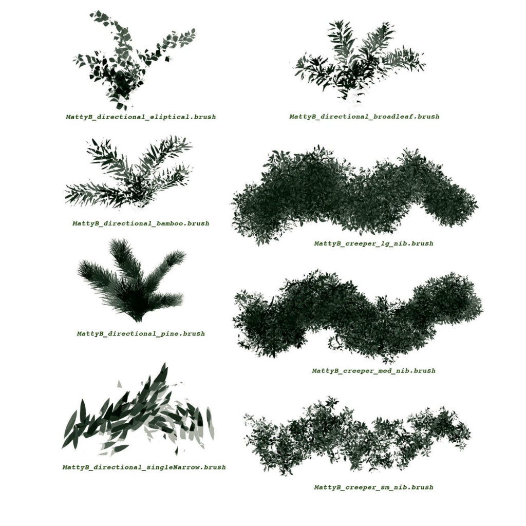 Procreate【T218】 FLORA - Vegetation Brushes for Procreate